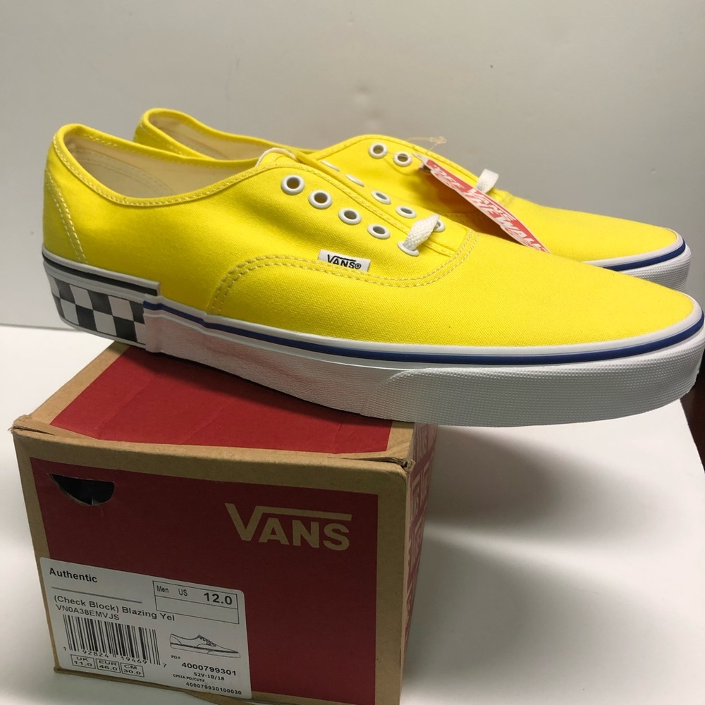 VANS VN0A38EMVJS (CHECK BLOCK) BLAZING YELLOW